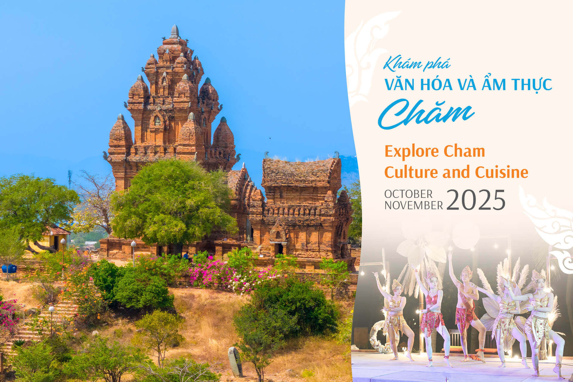 Discover Cham culture in Phan Thiet at Pandanus Resort Mui Ne – a tropical haven celebrating Cham cuisine, heritage, and coastal beauty.