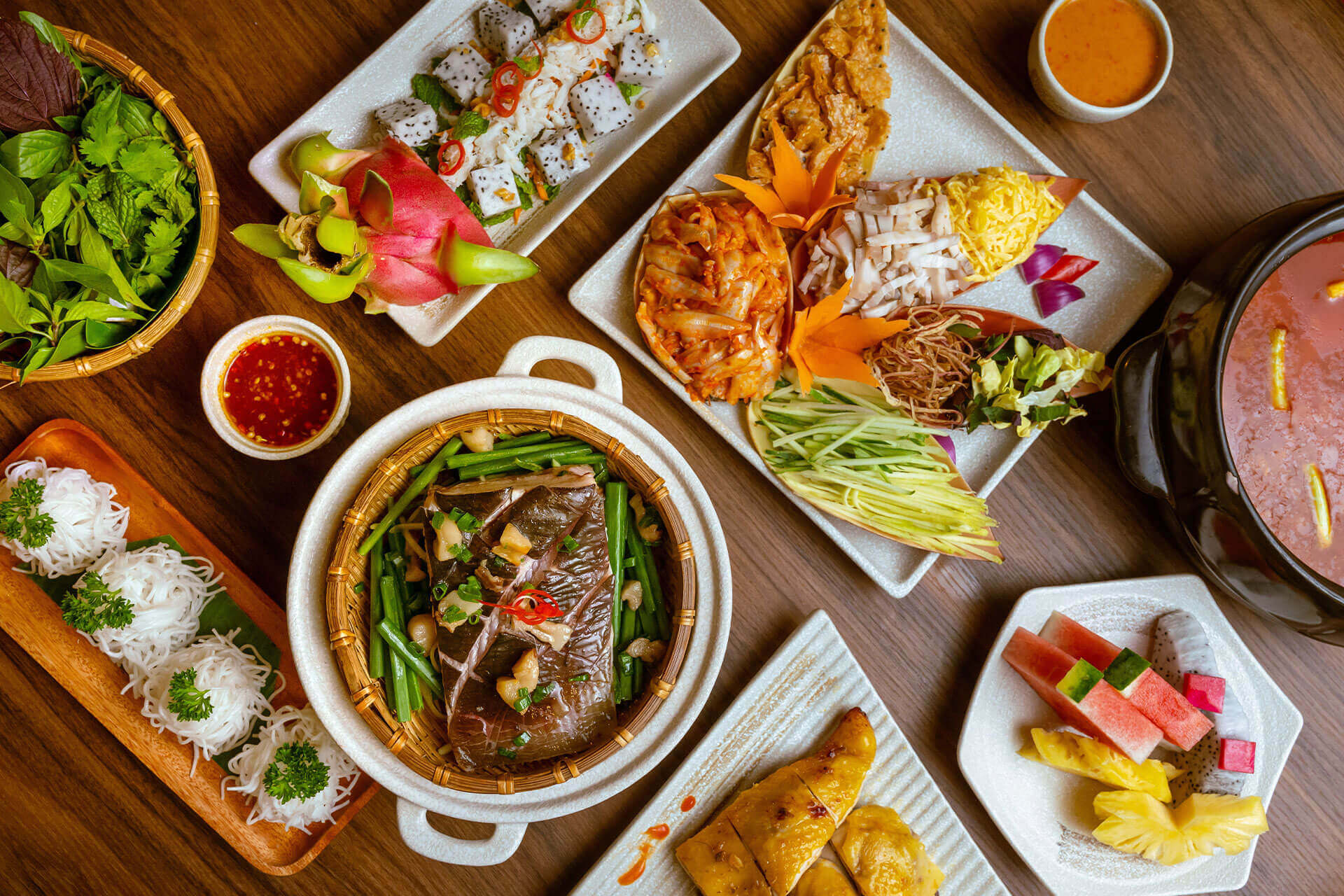 Taste of the Pandanus. Tuyển chọn tinh hoa ẩm thực Chăm và Việt, mang đậm dấu ấn riêng của Pandanus Resort. A curated selection of Cham and Vietnamese specialities, unique to the Pandanus Resort