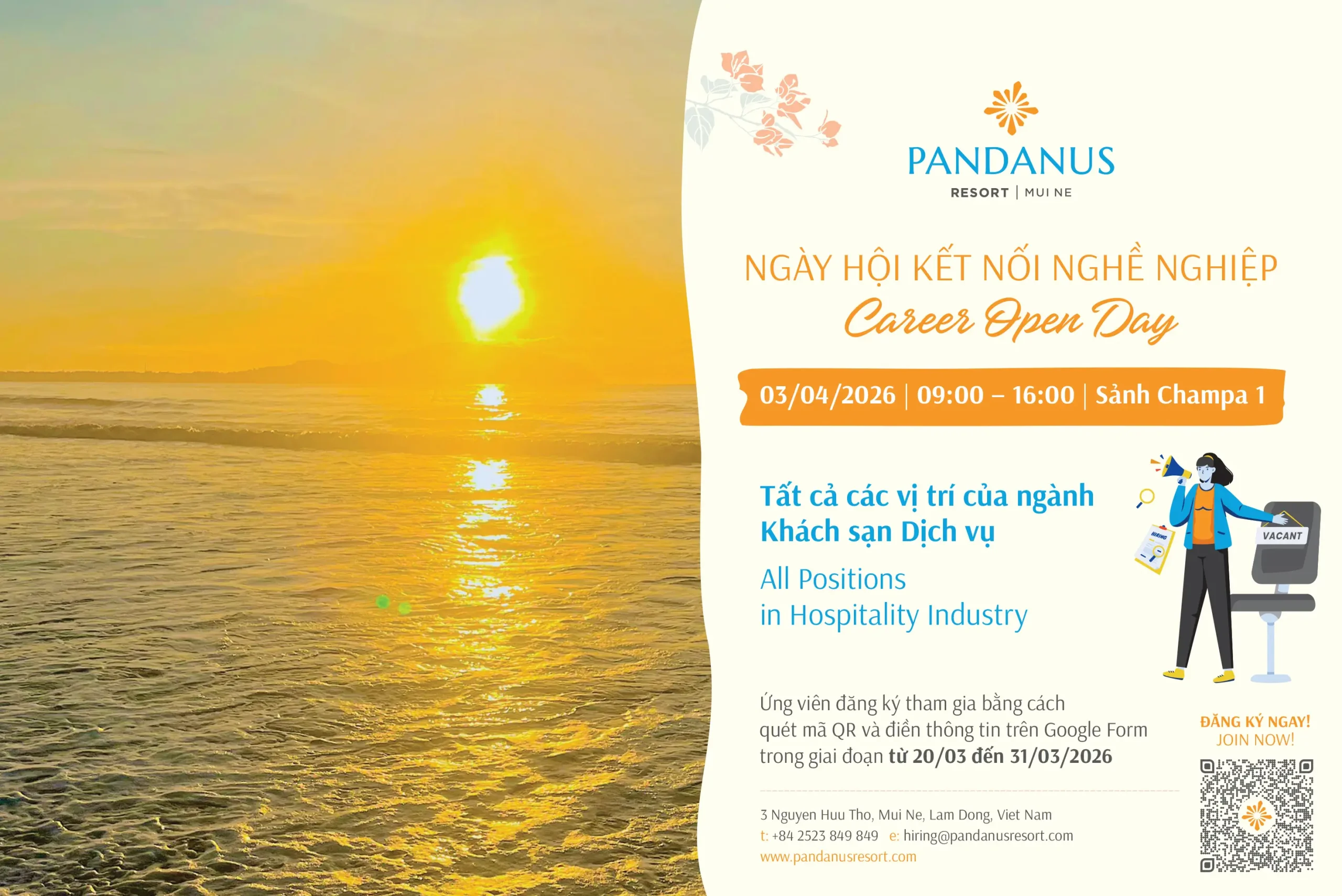 Pandanus Resort Career Open Day 2026. Ngày hội Kết nối Nghề nghiệp tại Pandanus Resort 2026